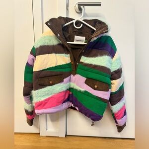 House of Sunny Multi-color Mixed Material Puffer Pullover Size US 6
